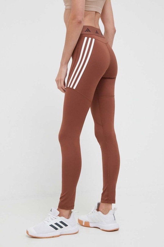 Odzież adidas Performance legginsy treningowe Techfit Hyperglam IB0434 brązowy