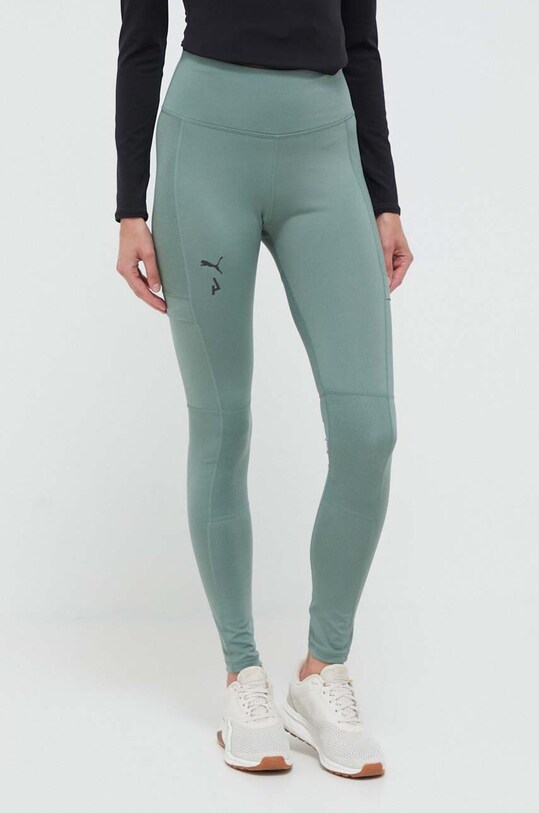 Puma leggins de alergare Seasons tricotaj verde 523226