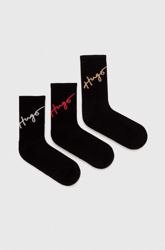 Шкарпетки HUGO 3-pack довгі шкарпетки чорний 50502057