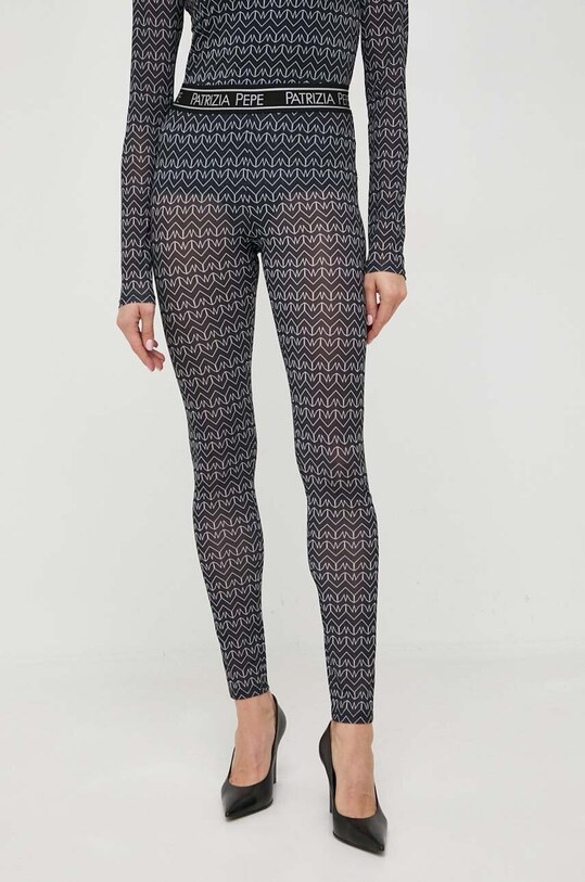 Patrizia Pepe legginsy wzorzyste czarny 2P1545.J152