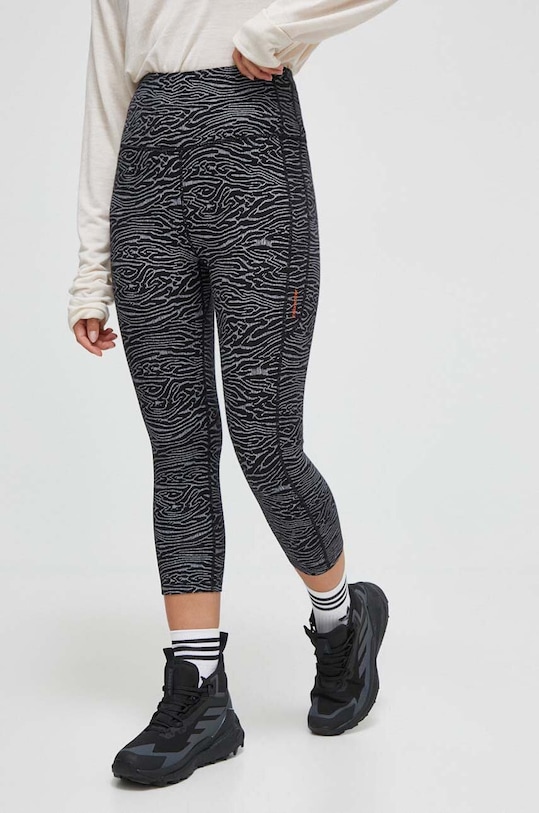 Icebreaker legginsy sportowe Fastray wzorzyste czarny IB0A56U99911