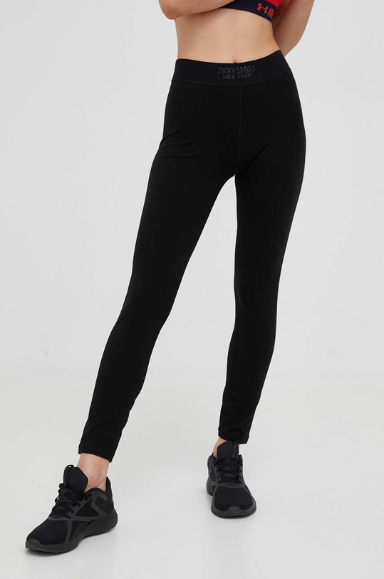 Dkny legginsy z elastanem czarny DP3P3317