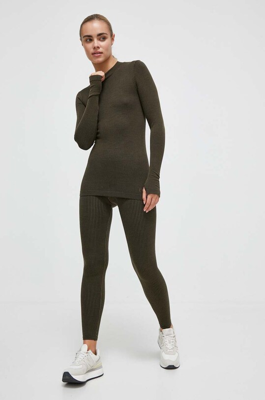 Tajice za trening Casall Wool Rib 21556 zelena AW23