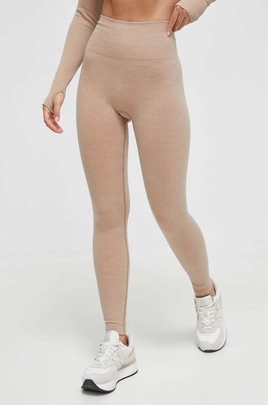 Tajice za trening Casall Wool Rib Planet friendly bež 21556