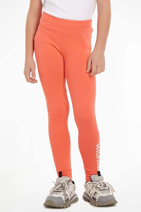 Tommy Hilfiger legginsy dziecięce z elastanem pomarańczowy KG0KG07410.128.176.9BYX