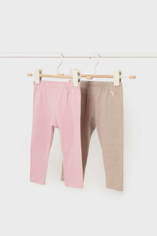 Mayoral legginsy niemowlęce 2-pack z elastanem różowy 702.4J.Baby.9BYX