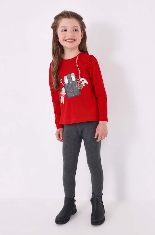 Mayoral legginsy dziecięce z elastanem szary 717.6L.Mini.9BYX