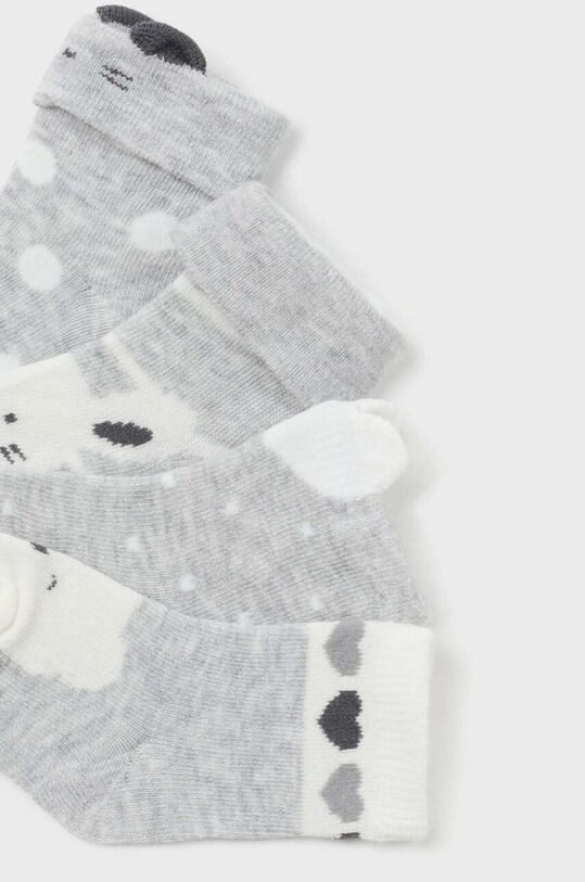 Mayoral Newborn skarpetki niemowlęce Gift box 4-pack 9658.2C.Newborn.9BYX szary AW23
