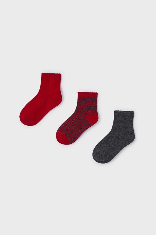 Mayoral sosete copii 3-pack sosete lungi rosu 10578.6K.Skarpety