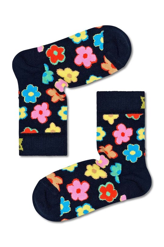 Dziewczynka Happy Socks skarpetki dziecięce Fox & Flower 2-pack P000108 granatowy