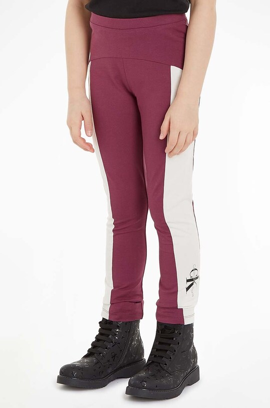 Παιδικά κολάν Calvin Klein Jeans εμπριμέ μπορντό IG0IG02176.9BYX