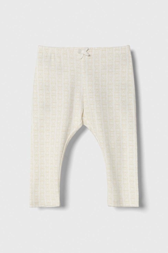 United Colors of Benetton legginsy bawełniane niemowlęce wzorzyste beżowy 3D9DAF019.W.SEASONAL