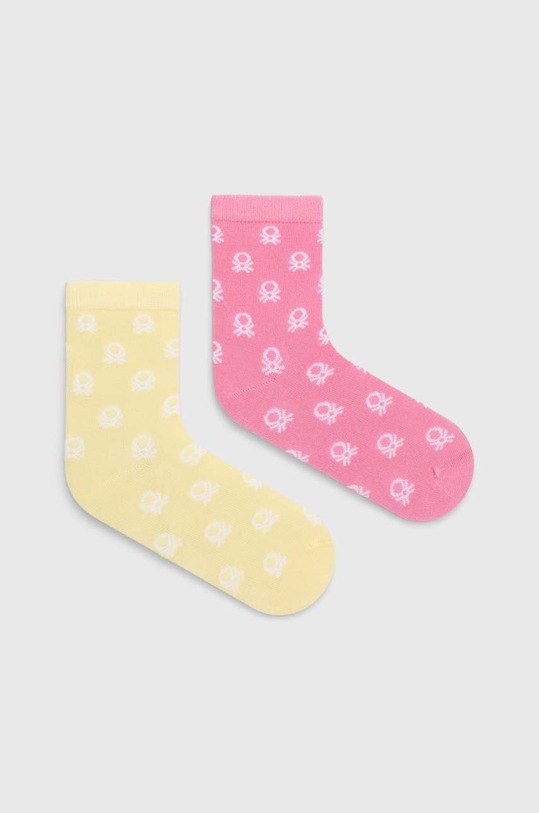 United Colors of Benetton skarpetki dziecięce 2-pack skarpetki długie żółty 6AO307029.G.G.SEASONAL