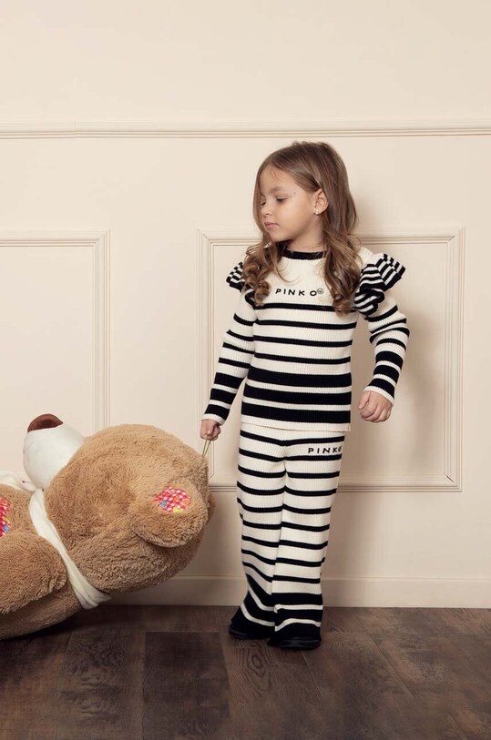 Παιδικό παντελόνι Pinko Up F3PIBGPA084 PANTS BABY πλεκτό ύφασμα μαύρο F3PIBGPA084