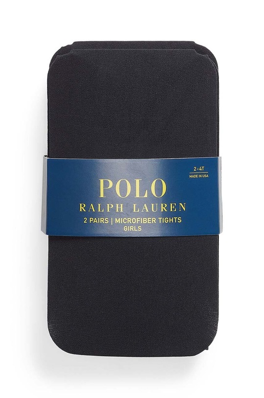 Detské pančuchy Polo Ralph Lauren 2-pak 2-pak čierna 446928212001
