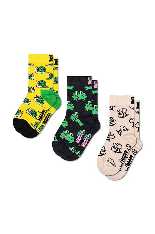 Dětské ponožky Happy Socks Small Friends 3-pack dlouhé ponožky žlutá P000122