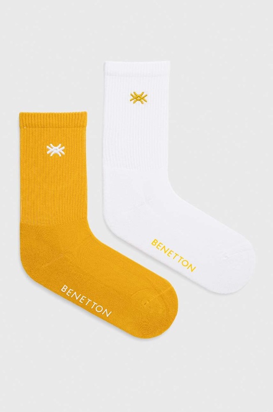 United Colors of Benetton skarpetki 2-pack skarpetki długie żółty 6AO30702A.G.SEASONAL