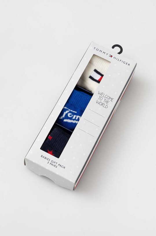 Tommy Hilfiger skarpetki dziecięce 3-pack 701224997 niebieski AW23