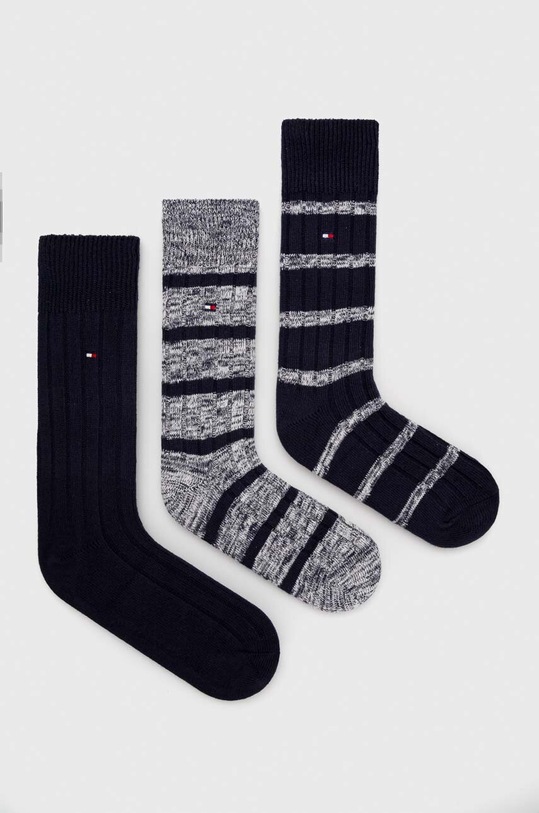 Ponožky Tommy Hilfiger 3-pak jednofarebný tmavomodrá 701226073