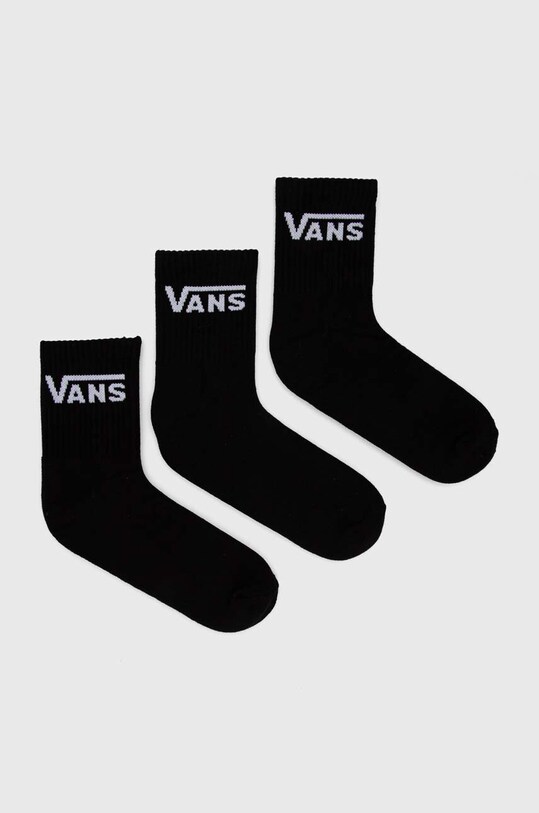 Ponožky Vans 3-pak dlhé ponožky čierna VN000BHXBLK1