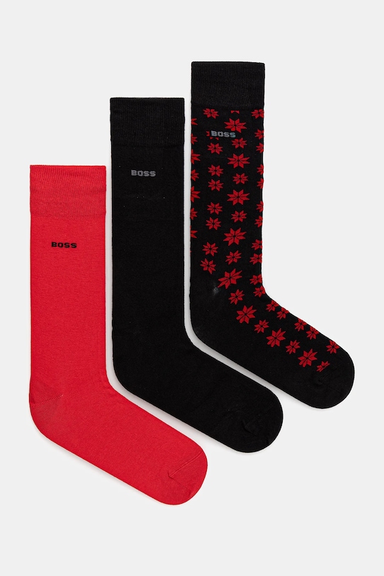 BOSS skarpetki 3-pack wzorzyste czarny 50501729