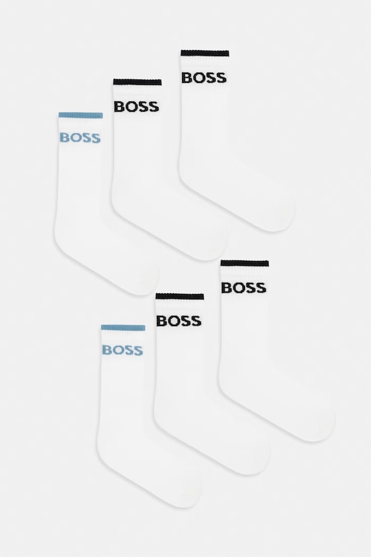 BOSS čarape za muškarce 6P QS Stripe CC 6-pack bijela 50510168