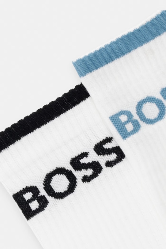 Oblečenie BOSS ponožky pánske 6P QS Stripe CC 6-pak 50510168 biela