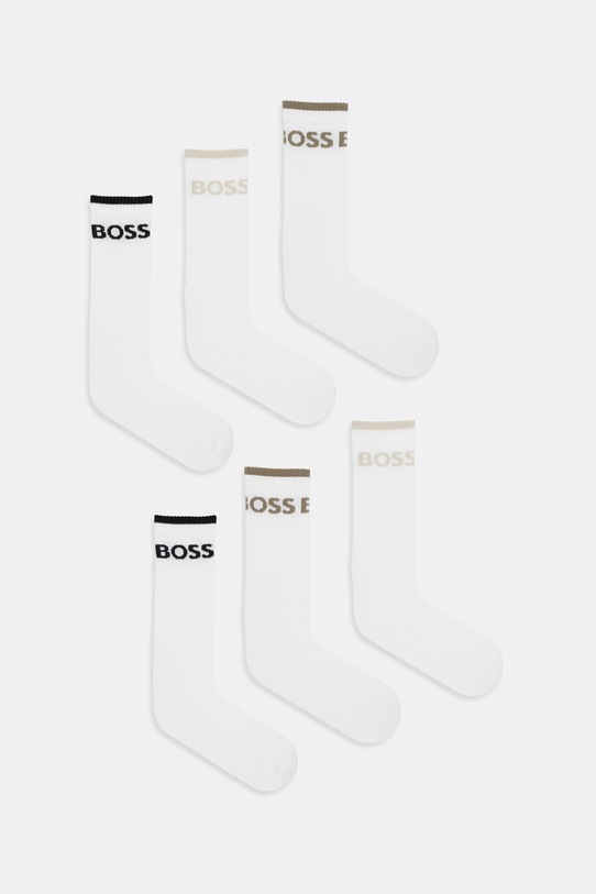 BOSS skarpetki 6P QS Stripe CC 6-pack skarpetki długie biały 50510168