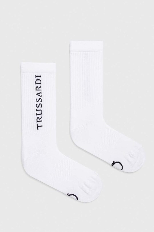 Ponožky Trussardi dlhé ponožky biela 57Z00342.0F000840