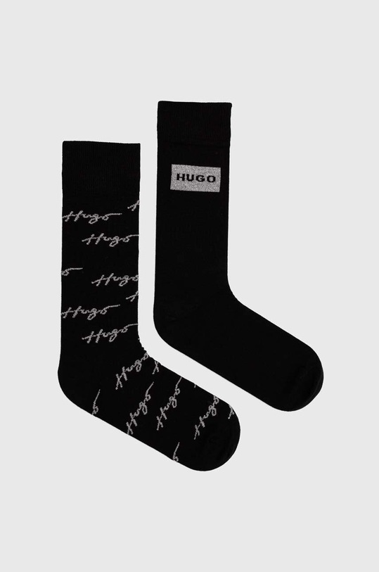 Čarape HUGO 2-pack print crna 50502015