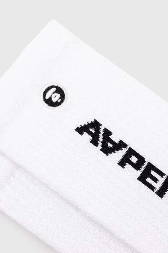 Ponožky AAPE Rib AS04867 biela SS24