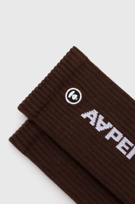 Ponožky AAPE Rib AS04867 hnedá SS24