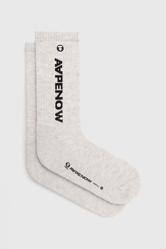 AAPE skarpetki Rib skarpetki długie szary AS04867
