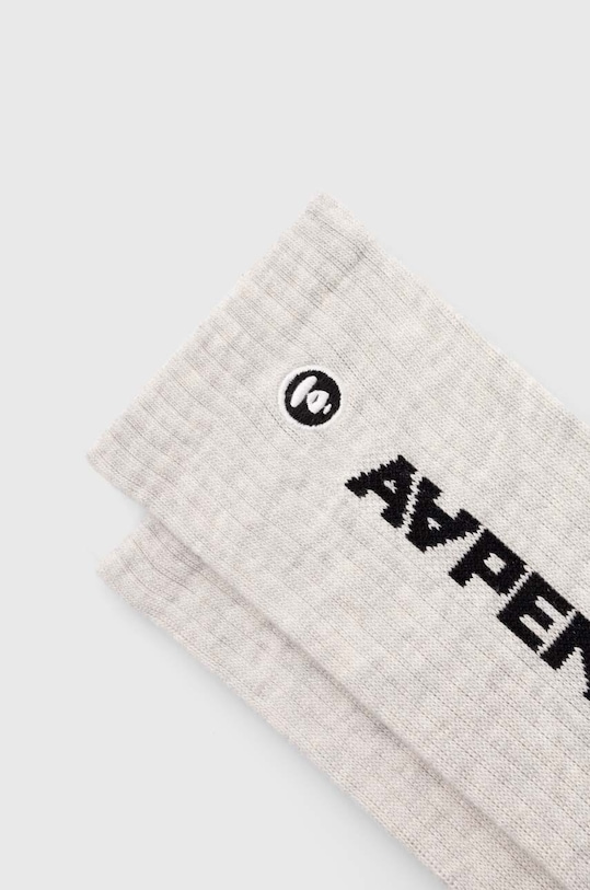 AAPE skarpetki Rib AS04867 szary SS24