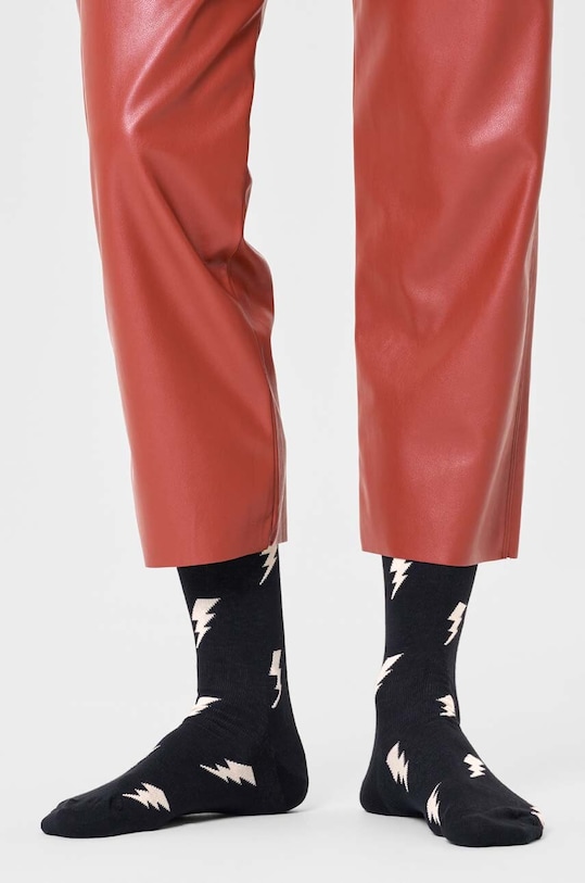 Odzież Happy Socks skarpetki Flash Sock P000132 czarny