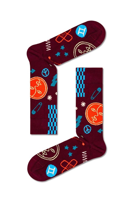 Happy Socks zokni Zodiac Gemini hosszúszárú zokni burgundia P000141