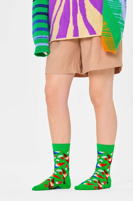 Happy Socks skarpetki Christmas Gnome Sock P000281 zielony AW23