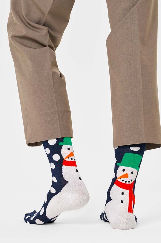 Oblečenie Ponožky Happy Socks Jumbo Snowman Sock P000283 tmavomodrá