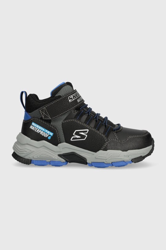Παιδικά αθλητικά παπούτσια Skechers απομίμηση λείου δέρματος μαύρο 406418L