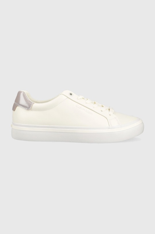 Calvin Klein sneakers VULC LACE UP finta pelle fiore bianco HW0HW01591