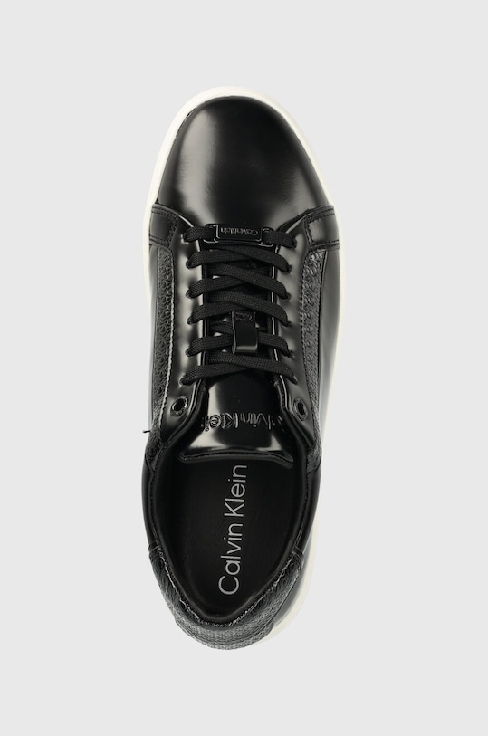 Кожаные кроссовки Calvin Klein CLEAN CUP LACE UP-NA чёрный HW0HW01592