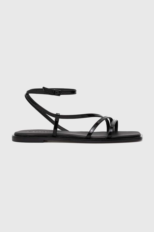Calvin Klein sandały skórzane SQUARED SANDAL pozostałe czarny HW0HW01603