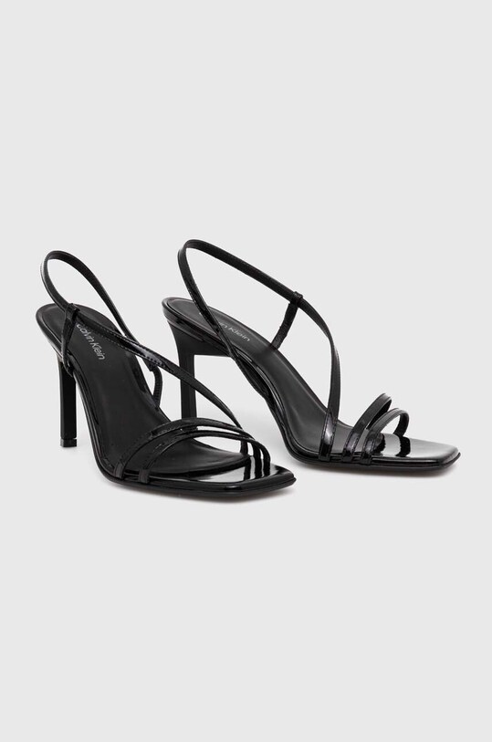 Шкіряні сандалі Calvin Klein GEO STILETTO ASY SAN HW0HW01609 чорний AW23