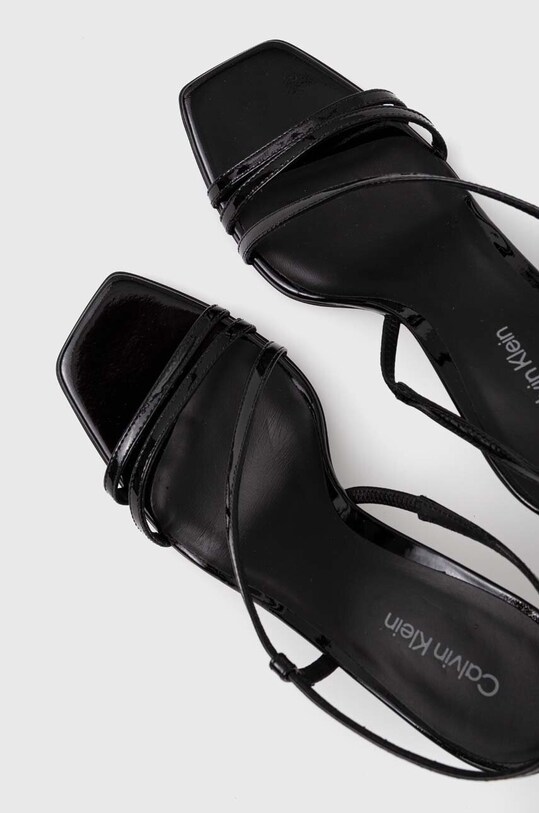 Шкіряні сандалі Calvin Klein GEO STILETTO ASY SAN чорний HW0HW01609