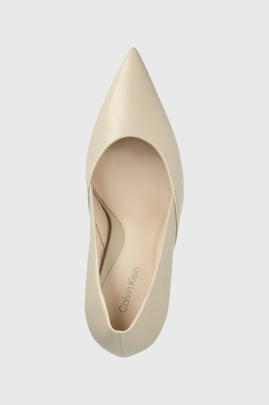 Кожени обувки с висок ток Calvin Klein GEO STILETTO PUMP 90 бежов HW0HW01769