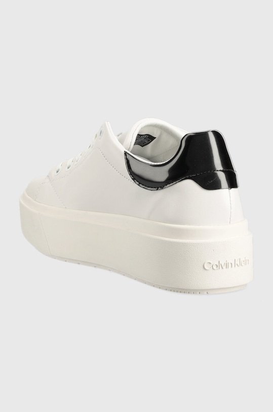 Cipők Calvin Klein bőr sportcipő SQUARED FLATFORM CUP HW0HW01775 fehér