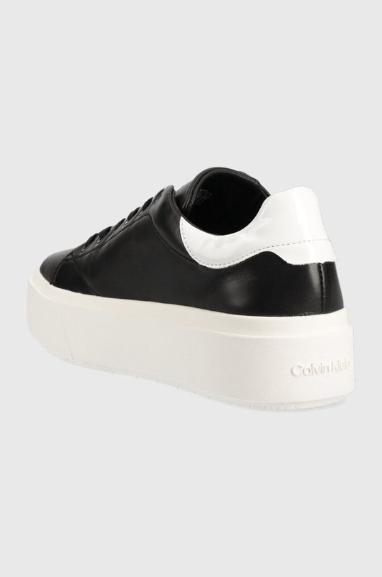 Obuwie Calvin Klein sneakersy skórzane SQUARED FLATFORM CUP HW0HW01775 czarny