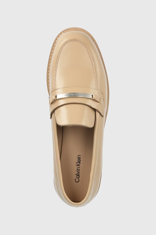 Mokasíny Calvin Klein RUBBER SOLE LOAFER W béžová HW0HW01791