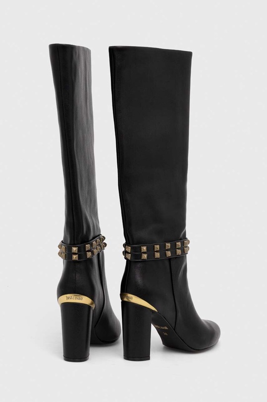 Încălțăminte Just Cavalli ghete de piele 75RA3S61ZP274899 negru