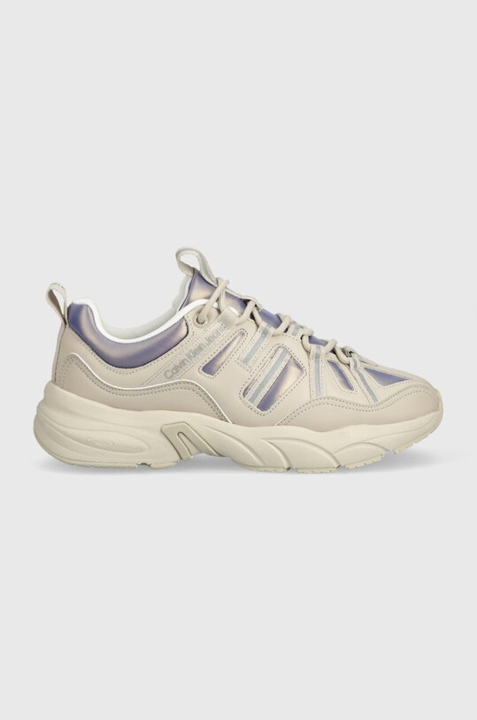 Calvin Klein Jeans sneakersy RETRO TENNIS LACEUP tekstylny beżowy YW0YW01044